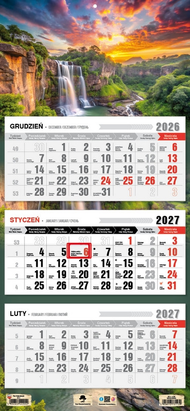 Kalendarz trójdzielny KT-2 Premium (wypukła główka) Pan Kalendarzyk